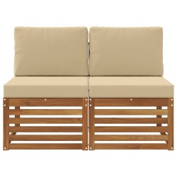 2 Pièce Sofa de milieu extérieur Bois d'Acacia Massif Naturel 536353536353