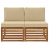 2 Pièce Sofa de milieu extérieur Bois d'Acacia Massif Naturel 536353536353
