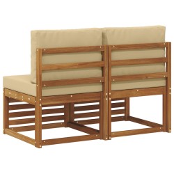 2 Pièce Sofa de milieu extérieur Bois d'Acacia Massif Naturel 536353536353