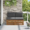 2 Pièce Sofa de milieu extérieur Bois d'Acacia Massif Naturel 536354536354