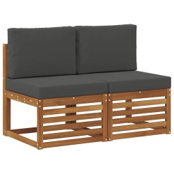2 Pièce Sofa de milieu extérieur Bois d'Acacia Massif Naturel 536354536354