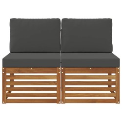 2 Pièce Sofa de milieu extérieur Bois d'Acacia Massif Naturel 536354536354