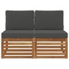 2 Pièce Sofa de milieu extérieur Bois d'Acacia Massif Naturel 536354536354
