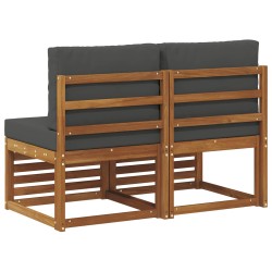 2 Pièce Sofa de milieu extérieur Bois d'Acacia Massif Naturel 536354536354