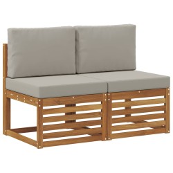 2 Pièce Sofa de milieu extérieur Bois d'Acacia Massif Naturel 536355536355