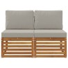 2 Pièce Sofa de milieu extérieur Bois d'Acacia Massif Naturel 536355536355