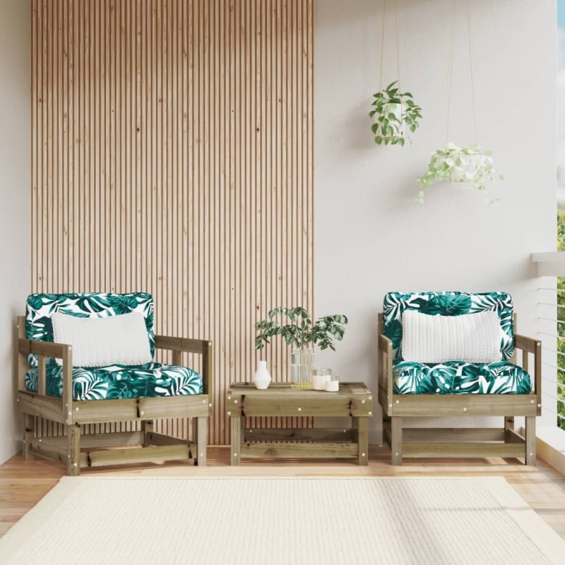 Chaises de jardin lot de 2 bois de pin imprégné 536359536359