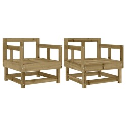 Chaises de jardin lot de 2 bois de pin imprégné 536359536359