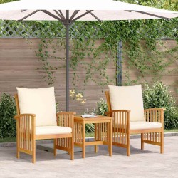Ensemble de canapé de jardin avec coussin 3 pcs Huile Naturelle 536360536360