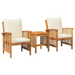 Ensemble de canapé de jardin avec coussin 3 pcs Huile Naturelle 536360536360