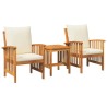 Ensemble de canapé de jardin avec coussin 3 pcs Huile Naturelle 536360536360