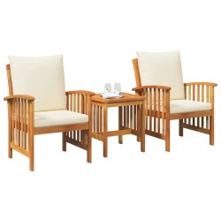 Ensemble de canapé de jardin avec coussin 3 pcs Huile Naturelle 536360536360