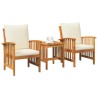Ensemble de canapé de jardin avec coussin 3 pcs Huile Naturelle 536360536360