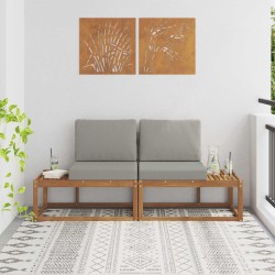 Canapé d'extérieur en bout 2 Pièce Gris Naturel et Clair 536361536361