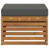 Pouf d'Extérieur Bois d'Acacia Massif Naturel 536362536362