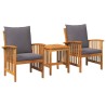 Ensemble de canapé de jardin avec coussin 3 pcs Huile Naturelle 536365536365