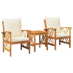 Ensemble de canapé de jardin avec coussin 3 pcs Huile Naturelle 536366536366