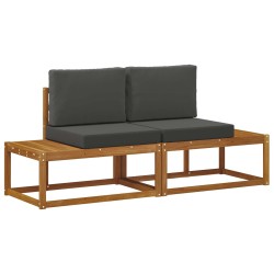 Canapé d'extérieur en bout 2 Pièce Naturel et Anthracite 536368536368