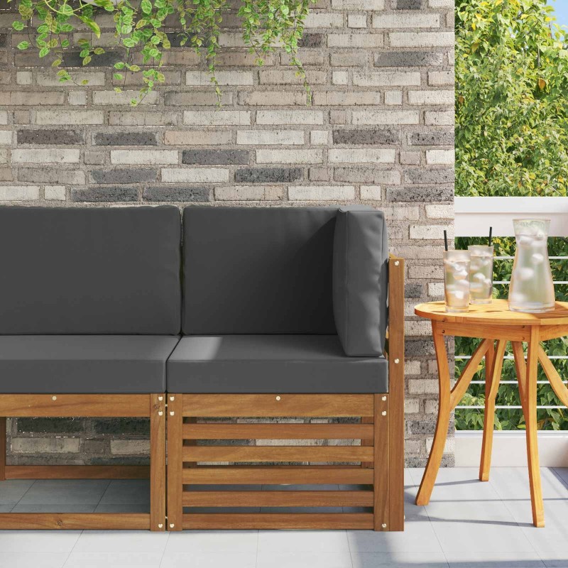 Canapé d'angle extérieur Bois d'Acacia Massif Naturel 536373536373