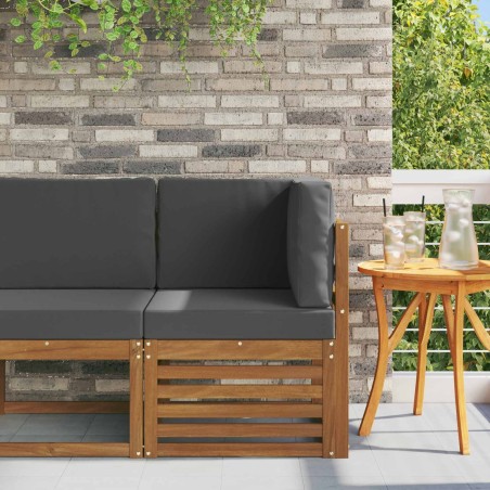 Canapé d'angle extérieur Bois d'Acacia Massif Naturel 536373536373