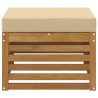 Pouf d'Extérieur Bois d'Acacia Massif Naturel 536375536375