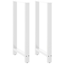 Pieds de table de bar Blanc 2 pièces 60 x (110-111) cm Acier 536381536381