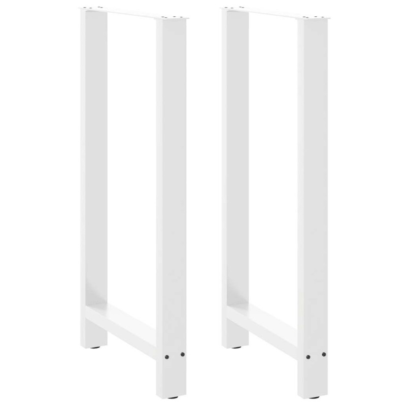 Pieds de table de bar Blanc 2 pièces 60 x (110-111) cm Acier 536381536381