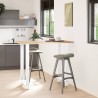 Pieds de table de bar Blanc 2 pièces 60 x (110-111) cm Acier 536381536381