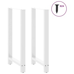 Pieds de table de bar Blanc 2 pièces 60 x (110-111) cm Acier 536381536381