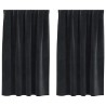 Rideaux occultants 2 pcs Noir 140 x 140 cm Velours 536382536382
