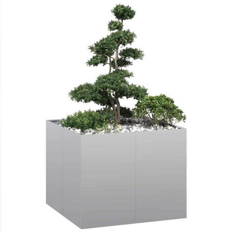 Jardinière 100x100x80 cm acier galvanisé 536383536383