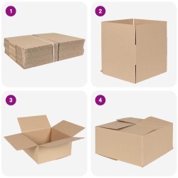 Boîte Pliable 50 pcs Naturel 30 x 30 x 15 cm Carton 536384536384