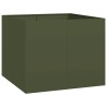 Jardinière vert olive 100x100x80 cm acier 536385536385
