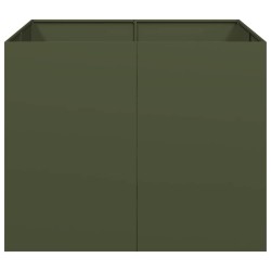 Jardinière vert olive 100x100x80 cm acier 536385536385