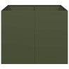 Jardinière vert olive 100x100x80 cm acier 536385536385