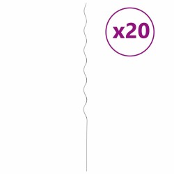 Soutien de plante 20 pcs Argenté 150 x 0,6 x 0,6 cm Acier 536401536401