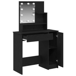 Table de Toilette avec tiroir Chêne noir 86,5 x 35 x 136 cm 536403536403