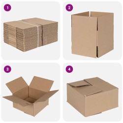 Boîte Pliable 50 pcs Naturel 15 x 15 x 8 cm Carton 536413536413