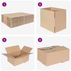 Boîte Pliable 50 pcs Naturel 30 x 21,5 x 14 cm Carton 536417536417