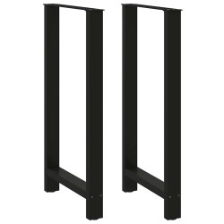 Pieds de table de bar Noir 2 pièces 60 x (110-111) cm Acier 536429536429
