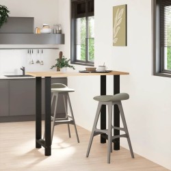 Pieds de table de bar Noir 2 pièces 60 x (110-111) cm Acier 536429536429