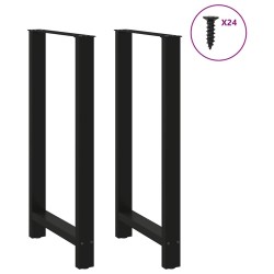 Pieds de table de bar Noir 2 pièces 60 x (110-111) cm Acier 536429536429