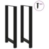Pieds de table de bar Noir 2 pièces 60 x (110-111) cm Acier 536429536429
