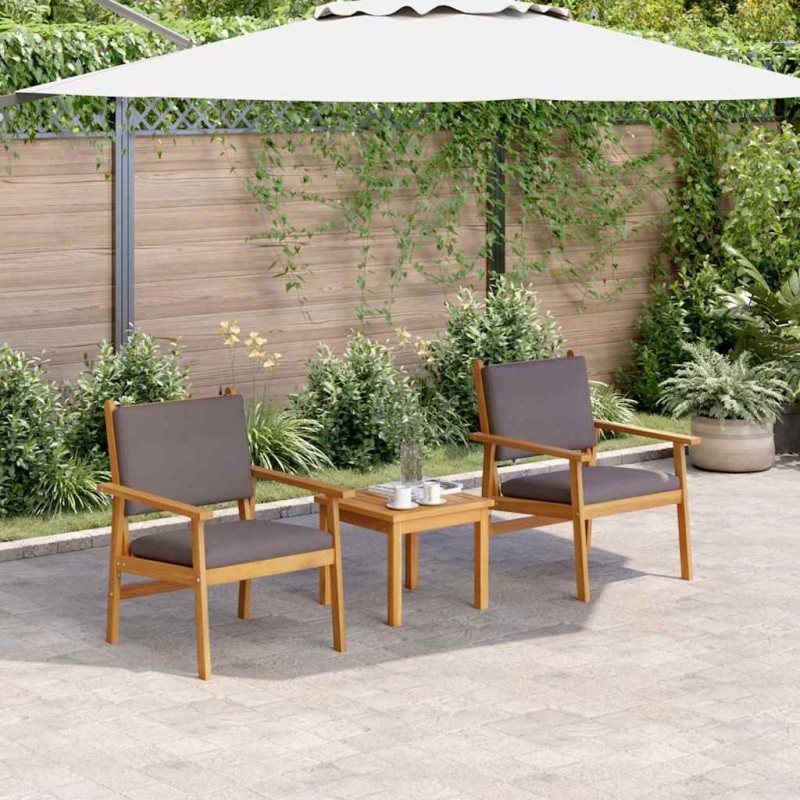Chaise de jardin 2 pcs Anthracite Bois d'Acacia Massif 536433536433