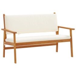 Banc de jardin avec coussin Blanc crème Bois d'Acacia Massif 536440536440