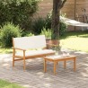 Banc de jardin avec coussin Blanc crème Bois d'Acacia Massif 536440536440