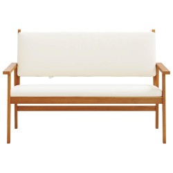 Banc de jardin avec coussin Blanc crème Bois d'Acacia Massif 536440536440