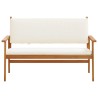 Banc de jardin avec coussin Blanc crème Bois d'Acacia Massif 536440536440
