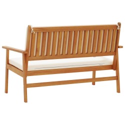 Banc de jardin avec coussin Blanc crème Bois d'Acacia Massif 536440536440