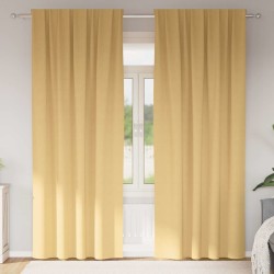 Rideaux occultants avec anneaux 2 pcs Beige 245 x 140 cm 536441536441